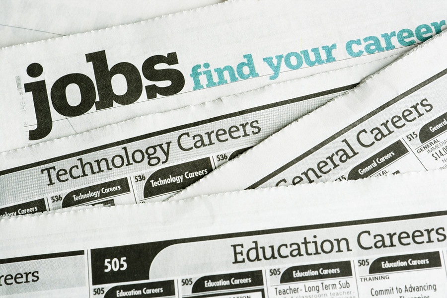 Job Search and Employment, Occupation Opportunity Classified Ad Newspaper Page.jpg